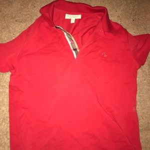 BURBERRY Mens Size Small Red Polo Shirt
